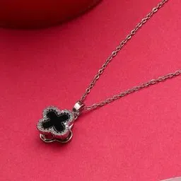 malifionna Women Stone-Studded Silver-Plated Pendant-picture-16