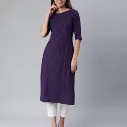 svaraa Women Stripes Straight Kurta-picture-21