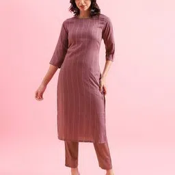 hritika Stripes Straight Kurta Set-picture-49