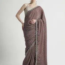 jaipur kurti Women Printed Saree with Lace Border image 1