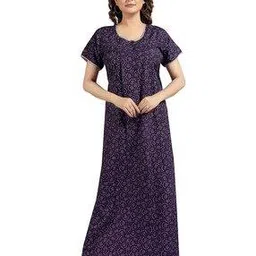 night queen Women Floral Print Round-Neck Nightie-picture-38