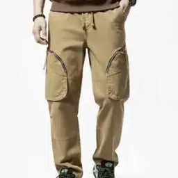 Men Relaxed Fit Cargo Pants with Slip Pockets -image-71