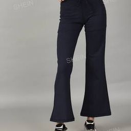 Shein Ankle Length High Rise Flared Track Pants-picture-46