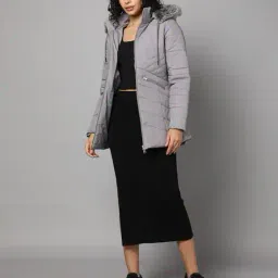 fort collins Women Regular Fit Zip-Front Bomber Jacket with Detachable Hood image 1