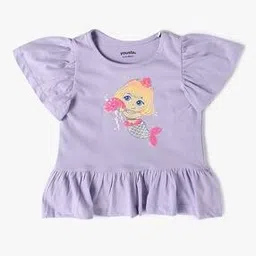 yousta Girls Graphic Print Relaxed Fit Crew-Neck T-Shirt-picture-32