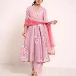 rangmanch by pantaloons Women Floral Print Flared Kurta Suit Set-picture-53