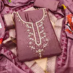 svaraa Women Embroidered 3-Piece Unstitched Dress Material-picture-45
