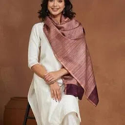 fabindia Women Striped Stole with Contrast Border-picture-29