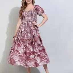 revangi Women Floral Print Fit & Flare Dress-picture-14