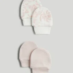 mothercare Girls Fern Forest Printed Mittens - Pack of 2 image 1