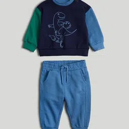 mothercare Boys Collegiate Full Sleeve 2-Piece Sweatshirt and Jogger Set image 1