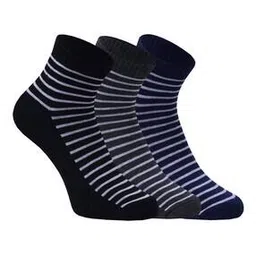 spancia Women Pack of 3 Ankle-Length Striped Knitted Socks-picture-17
