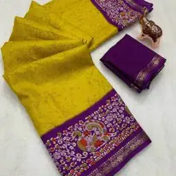 nyrika Printed and Kalamkari Pallu Dola Silk Saree-picture-20