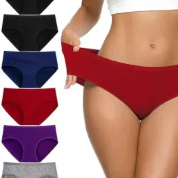 samvar Women Pack of 6 Full-Coverage Seamless Briefs image 1
