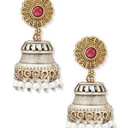 fabindia Women Stone-Studded Jhumka Earrings-picture-13