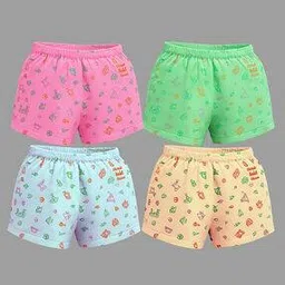 gialon Girls Pack of 4 Graphic Print Cotton Bloomers-picture-30
