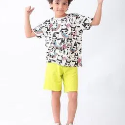 anthrilo Boys Printed Round-Neck T-Shirt & Shorts Set-picture-50