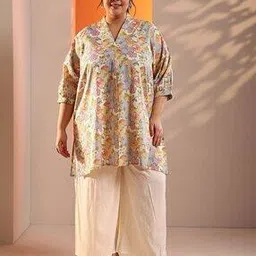 extra love by libas Women Floral Print Curve Straight Kurti-picture-35