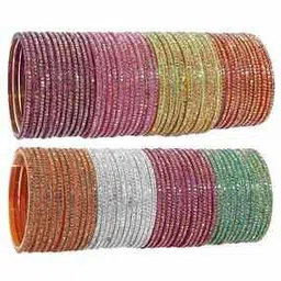 nmii Women Set of 12 Gemstone-Studded Slip-On Bangles-picture-41