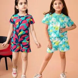 likado fashion Girls Pack of 2 Printed Shorts & Top Set -picture-19