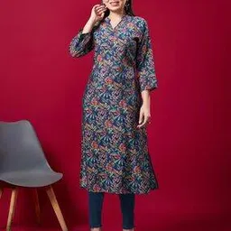 jds lifestyle Women Floral Print Straight Kurti-picture-17