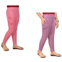 pixie n prince Girls Pack of 2 Leggings with Elasticated Waist image 1