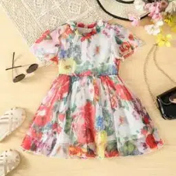 pixie n prince Girls Floral Print Fit & Flare Dress-picture-35