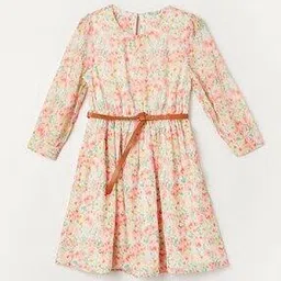 fame forever by lifestyle Girls Floral Print Fit & Flare Dress-picture-21