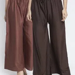 daive Women Pack of 2 Palazzos with Elasticated Drawstring Waist-picture-12