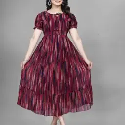 revangi Women Printed Gown Dress-picture-15