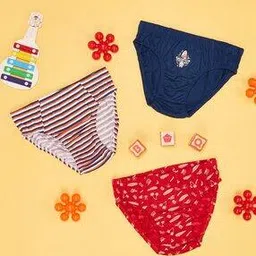 pantaloons junior Boys Pack of 3 Striped Briefs with Elasticated Waist-picture-13