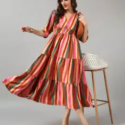 raiyani enterprise x ag Women Printed Fit & Flare Dress-picture-31