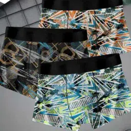 pahelirani Men Pack of 3 Printed Regular Trunks image 1