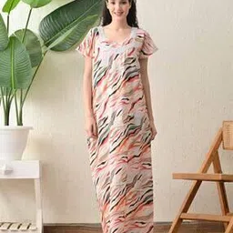 ichaa Women Printed Nightie with Lace Details-picture-32