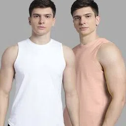 trudam Men Pack of 2 Cotton Sleeveless Vests-picture-33