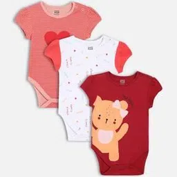 mini klub Pack of 3 Striped Round-Neck Bodysuits-picture-46