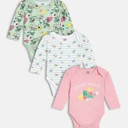 Pack of 3 Floral Print Round-Neck Bodysuits-image-6