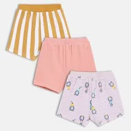 mini klub Boy Baby Pack of 3 Striped Shorts with Elasticated Waist-picture-37