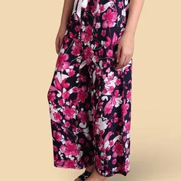 daive Women Floral Print Palazzos with Drawstring Waist image 1
