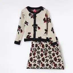 blue giraffe Girls A-Line Floral Skirt-picture-26
