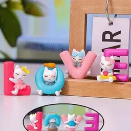Pack of 4 Cute Cat Love Miniature Showpiece-image-64