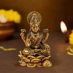 Pure Brass Laxmi Idol -image-22