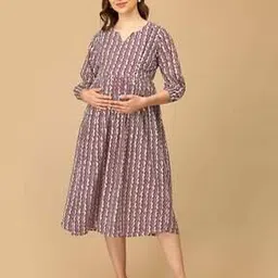 the mom store Women Chevron Fit & Flare Dress-picture-18