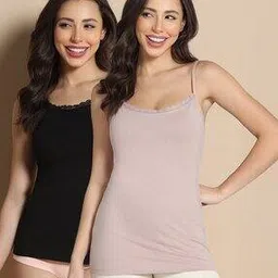 zivame Women Pack of 2 Cotton Padded Camisole-picture-19