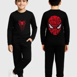kuchipoo Boys Spider-Man Print Pants & T-Shirt Set image 1