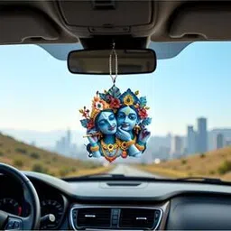 3mads 2D Cute Radha Krishna Acrylic Car Hanging Showpiece-picture-12