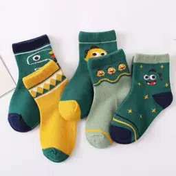 cumsin Boys Pack of 5 Graphic Print Ankle-Length Socks -picture-39