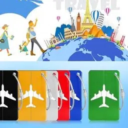 gopalvilla Set of 3 Metal Airplane Luggage Tag With Name And Id Card-picture-15