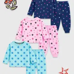 kuchipoo Girls Pack of 3 Printed Pants with T-Shirt Set-picture-11