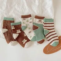 gialon Pack of 5 Girls Cotton Socks   -picture-40